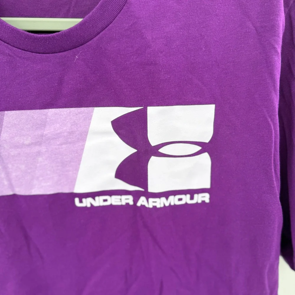 Under Armour Purple Graphic Logo Short Sleeve‎ T-Shirt Womens Large
